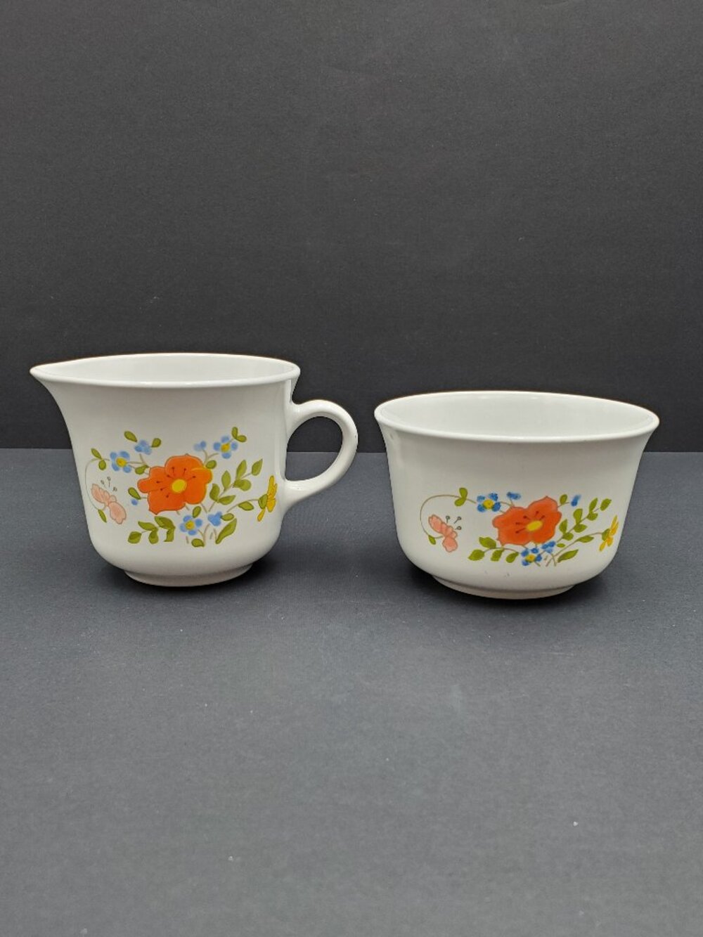 Corelle Wildflower Creamer & Sugar Bowl Corning Spring Bouquet Creamer Set